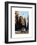 View of Buildings in Manhattan in the Snow with NYPD Car-Philippe Hugonnard-Framed Art Print