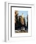 View of Buildings in Manhattan in the Snow with NYPD Car-Philippe Hugonnard-Framed Art Print