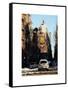 View of Buildings in Manhattan in the Snow with NYPD Car-Philippe Hugonnard-Framed Stretched Canvas