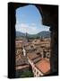 View of Buildings Through Window on Upper Level of Torre Guinigi, Lucca, Tuscany, Italy-null-Stretched Canvas