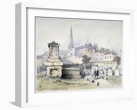 View of Bunhill Row from Bunhill Fields, Finsbury, Islington, London, C1860-Thomas Colman Dibdin-Framed Giclee Print