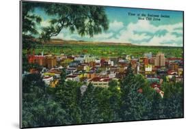 View of Business Section from Cliff Drive, Spokane - Spokane, WA-Lantern Press-Mounted Art Print
