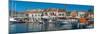 View of cafes and shops in Fiscardo harbour, Fiscardo, Kefalonia, Ionian Islands, Greek Islands-Frank Fell-Mounted Photographic Print