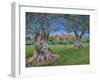 View of Cagnes Sur Mer from Renoir's garden, 2017-Trevor Neal-Framed Giclee Print