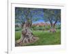 View of Cagnes Sur Mer from Renoir's garden, 2017-Trevor Neal-Framed Giclee Print