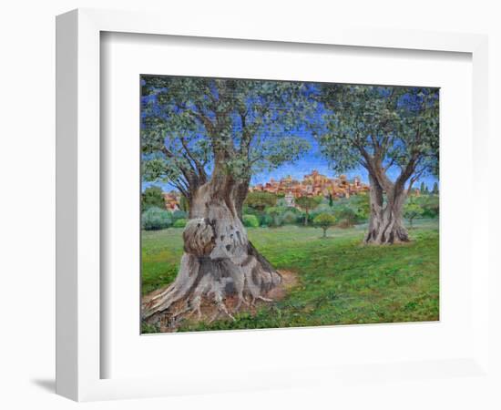 View of Cagnes Sur Mer from Renoir's garden, 2017-Trevor Neal-Framed Giclee Print