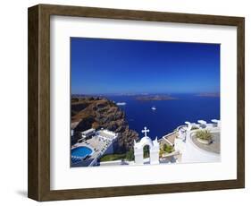 View of Caldera from Imerovigli, Santorini, Cyclades, Greek Islands, Greece, Europe-Sakis Papadopoulos-Framed Photographic Print