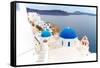 View of Caldera with Blue Domes, Santorini-neirfy-Framed Stretched Canvas