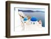 View of Caldera with Blue Domes, Santorini-neirfy-Framed Photographic Print