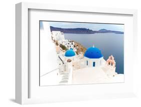 View of Caldera with Blue Domes, Santorini-neirfy-Framed Photographic Print