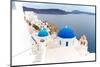 View of Caldera with Blue Domes, Santorini-neirfy-Mounted Photographic Print
