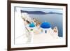 View of Caldera with Blue Domes, Santorini-neirfy-Framed Photographic Print