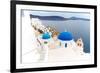 View of Caldera with Blue Domes, Santorini-neirfy-Framed Photographic Print