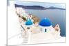 View of Caldera with Blue Domes, Santorini-neirfy-Mounted Photographic Print