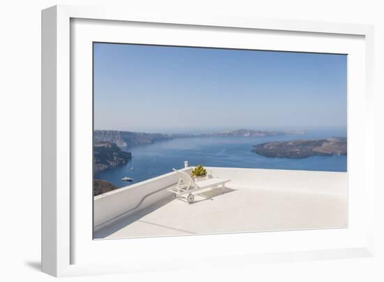 View of Caldera with Nea Kameni Volcano from Imerovigli-Guido Cozzi-Framed Photographic Print