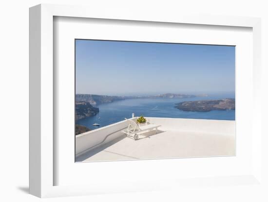 View of Caldera with Nea Kameni Volcano from Imerovigli-Guido Cozzi-Framed Photographic Print