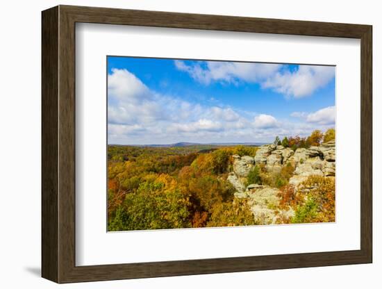 View of Camel Rock and forest, Garden of the Gods Recreation Area, Shawnee National Forest, Illi...-Panoramic Images-Framed Photographic Print