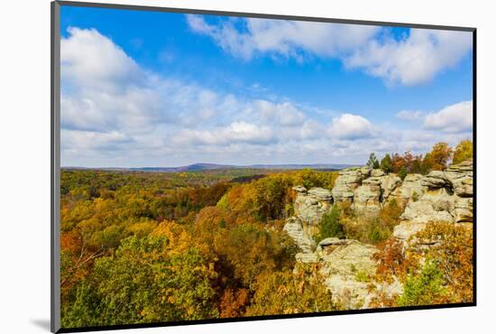 View of Camel Rock and forest, Garden of the Gods Recreation Area, Shawnee National Forest, Illi...-Panoramic Images-Mounted Photographic Print