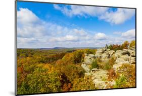 View of Camel Rock and forest, Garden of the Gods Recreation Area, Shawnee National Forest, Illi...-Panoramic Images-Mounted Photographic Print