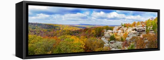 View of Camel Rock and forest, Garden of the Gods Recreation Area, Shawnee National Forest, Illi...-Panoramic Images-Framed Stretched Canvas