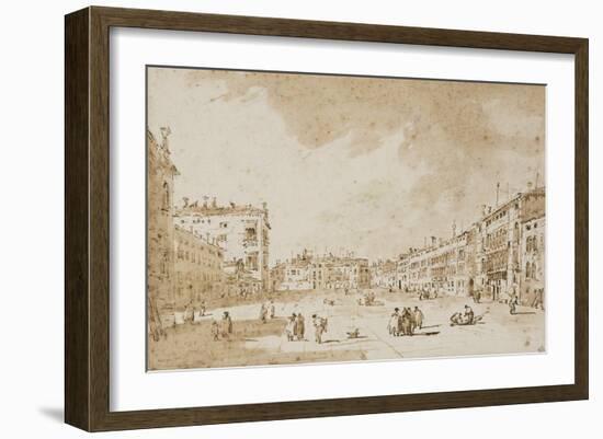 View of Campo San Polo, Venice, ca. 1790-Francesco Guardi-Framed Art Print