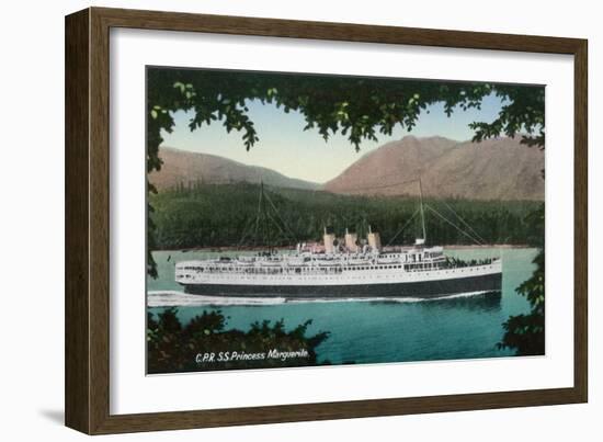 View of Canadian Pacific Railway Liner SS Princess Marguerite-Lantern Press-Framed Art Print