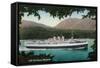 View of Canadian Pacific Railway Liner SS Princess Marguerite-Lantern Press-Framed Stretched Canvas