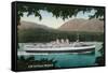 View of Canadian Pacific Railway Liner SS Princess Marguerite-Lantern Press-Framed Stretched Canvas