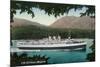 View of Canadian Pacific Railway Liner SS Princess Marguerite-Lantern Press-Mounted Premium Giclee Print