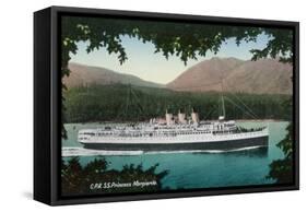 View of Canadian Pacific Railway Liner SS Princess Marguerite-Lantern Press-Framed Stretched Canvas
