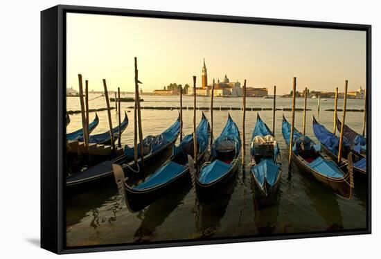 View of Canale di San Marco and with Gondolas, Venice, Italy-David Noyes-Framed Stretched Canvas