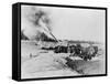 View of Cannon Firing during World War I-null-Framed Stretched Canvas