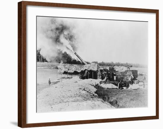 View of Cannon Firing during World War I-null-Framed Photographic Print