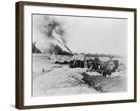View of Cannon Firing during World War I-null-Framed Photographic Print