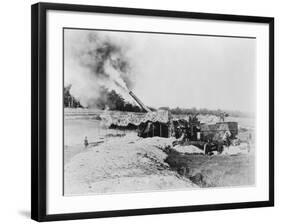 View of Cannon Firing during World War I-null-Framed Photographic Print