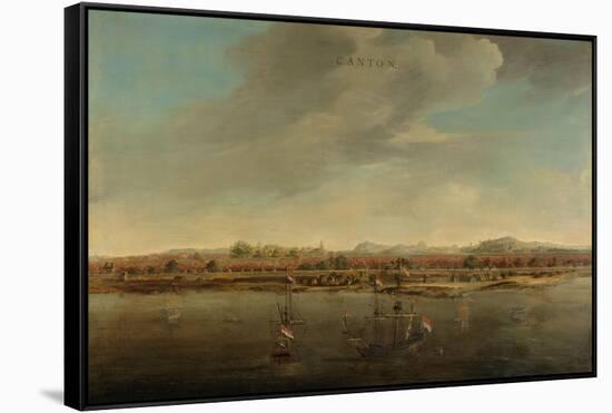 View of Canton in China, c. 1662-3-Johannes Vinckeboons-Framed Stretched Canvas