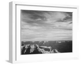 View Of Canyon In Fgnd Horizon Mts & Clouded Sky From North Rim 1941, Grand Canyon NP, Arizona 1941-Ansel Adams-Framed Art Print