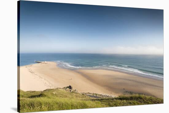 View of Cap De Carteret Beach, Barneville-Carteret, Normandy, France-Walter Bibikow-Stretched Canvas