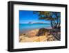 View of Capo Coda Cavallo beach and Isola di Tavolara in background, Sardinia, Italy, Mediterranean-Frank Fell-Framed Photographic Print