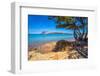 View of Capo Coda Cavallo beach and Isola di Tavolara in background, Sardinia, Italy, Mediterranean-Frank Fell-Framed Photographic Print