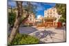 View of carousel and fountain on Piazza Matteotti on sunny day in Olbia, Olbia, Sardinia-Frank Fell-Mounted Photographic Print