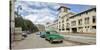 View of cars on a street, Calle San Pedro y Av. del Puerto, Havana, Cuba-null-Stretched Canvas