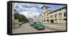 View of cars on a street, Calle San Pedro y Av. del Puerto, Havana, Cuba-null-Framed Stretched Canvas