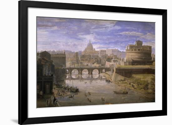 View of Castel Sant'Angelo in Rome-Gaspar van Wittel-Framed Giclee Print