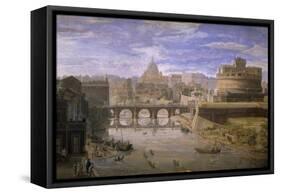 View of Castel Sant'Angelo in Rome-Gaspar van Wittel-Framed Stretched Canvas