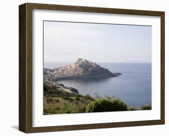View of Castelsardo in Background and the Coast of Sardinia, Italy, Mediterranean, Europe-Oliviero Olivieri-Framed Photographic Print