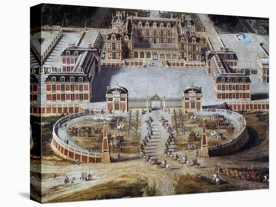 View of Castle and Gardens of Versailles from Avenue De Paris, 1668-Pierre Patel-Stretched Canvas