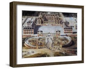 View of Castle and Gardens of Versailles from Avenue De Paris, 1668-Pierre Patel-Framed Giclee Print