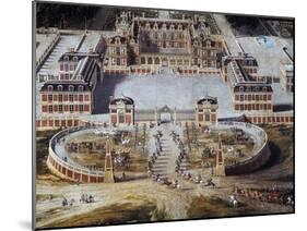 View of Castle and Gardens of Versailles from Avenue De Paris, 1668-Pierre Patel-Mounted Giclee Print