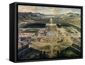 View of Castle and Gardens of Versailles, from Avenue De Paris in 1668-Pierre Patel-Framed Stretched Canvas